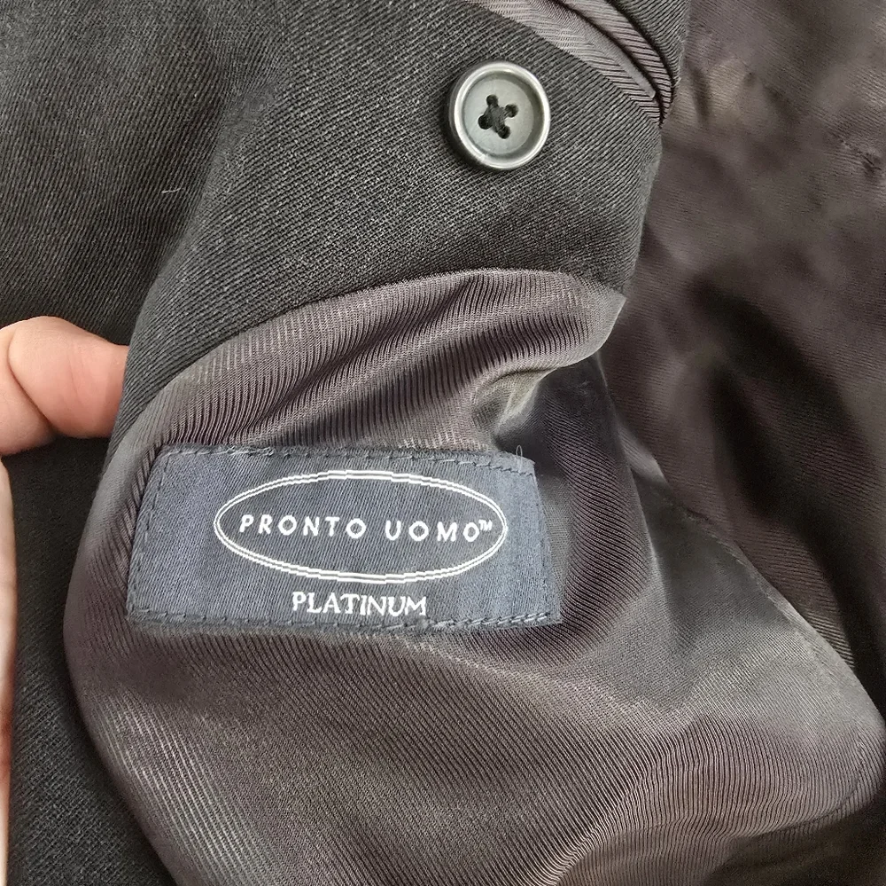 Pronto uomo platinum black‎ Wool suit jacket men's Size 44